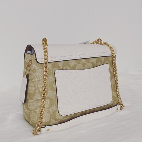 💃New Coach Tammie Shoulder Bag Signature Canvas Floral Whipstitch - Picture 2 of 11